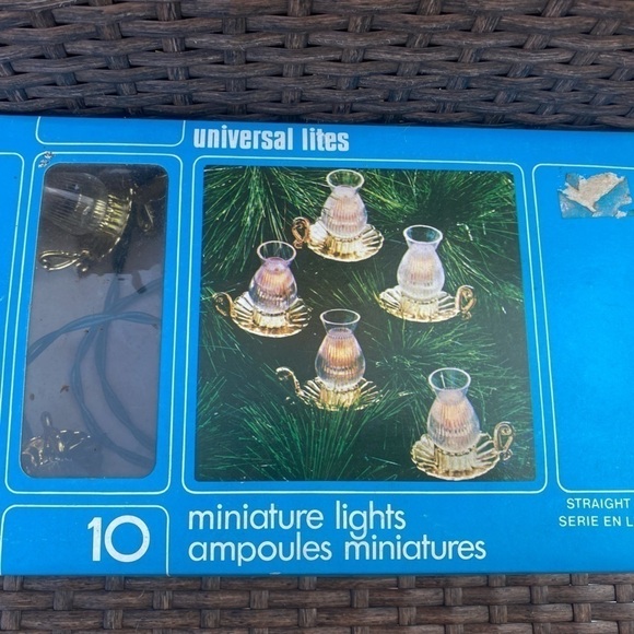 universal Lites Miniature Oil Lamp String Lights Vintage Christmas Holiday Box - Picture 5 of 5